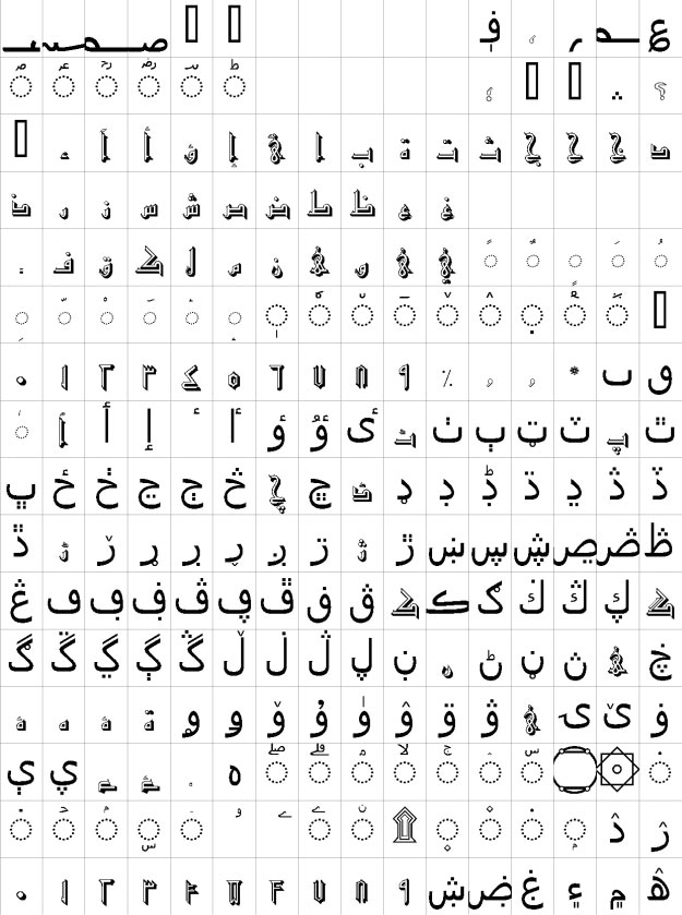 Old Antic Outline Shaded Urdu Font