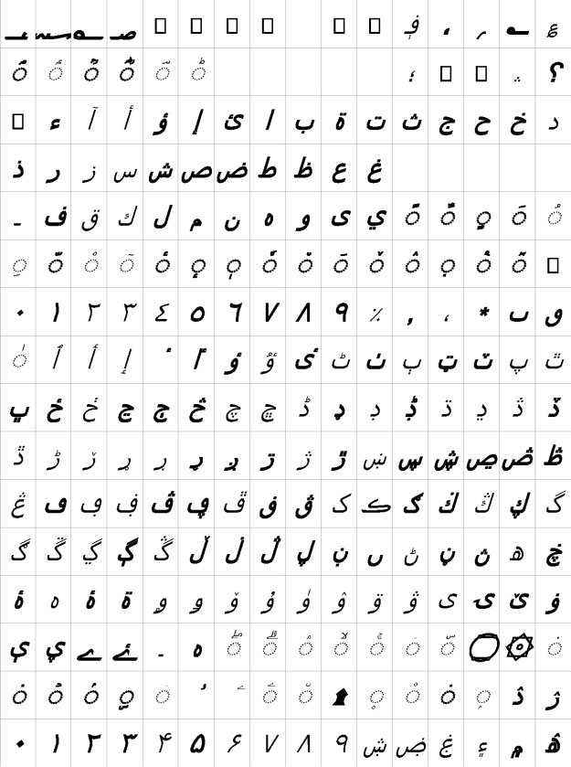 Segoe UI Negreta cursiva Urdu Font