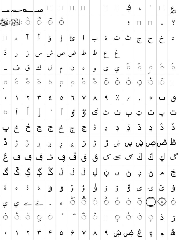 Zarreen Urdu Font